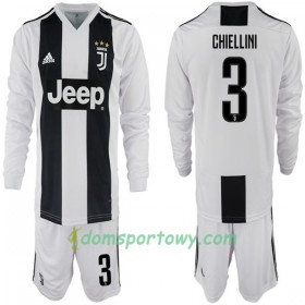 Koszulka Juventus Giorgio Chiellini 3 Dziecięcy Domowe Koszulki Piłkarskie 2018-2019 Długi Rękaw